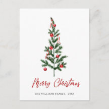 Minimale kerstgroet met elegante pinebomen