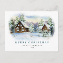 Minimale kerstgroet met elegante pinebomen