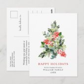 Minimale kerstgroet met elegante pinebomen briefkaart (Voorkant / Achterkant)