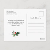 Minimale kerstgroet met elegante pinebomen briefkaart (Achterkant)