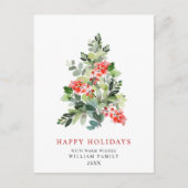 Minimale kerstgroet met elegante pinebomen briefkaart (Voorkant)