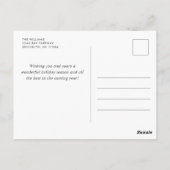 Minimale kerstgroet met elegante pinebomen briefkaart (Achterkant)