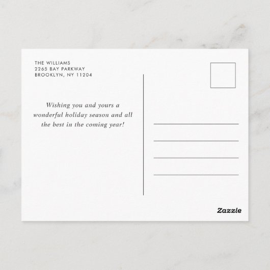 Minimale kerstgroet met elegante pinebomen briefkaart (Achterkant)