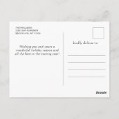 Minimale kerstgroet met elegante pinebomen briefkaart (Achterkant)