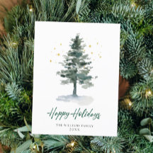 Minimale kerstgroet met elegante pinebomen