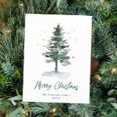 Minimale kerstgroet met elegante pinebomen briefkaart