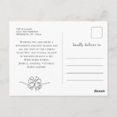 Minimale kerstgroet met elegante pinebomen briefkaart (Achterkant)