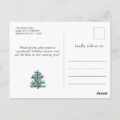 Minimale kerstgroet met elegante pinebomen briefkaart (Achterkant)