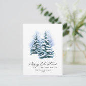 Minimale kerstgroet met elegante pinebomen briefkaart (Staand voorkant)
