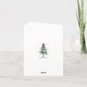 Minimale kerstgroet met elegante pinebomen feestdagen kaart (Achterkant)