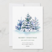 Minimale kerstgroet met elegante pinebomen feestdagenkaart (Voorkant)