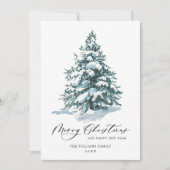 Minimale kerstgroet met elegante pinebomen feestdagenkaart (Voorkant)