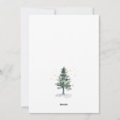 Minimale kerstgroet met elegante pinebomen feestdagenkaart (Achterkant)