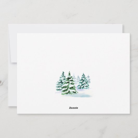 Minimale kerstgroet met elegante pinebomen feestdagenkaart (Achterkant)