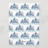 Minimale kerstgroet met elegante pinebomen feestdagenkaart (Achterkant)