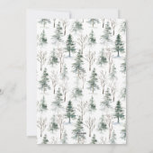 Minimale kerstgroet met elegante pinebomen feestdagenkaart (Achterkant)