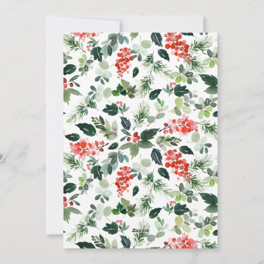 Minimale kerstgroet met elegante pinebomen feestdagenkaart (Achterkant)