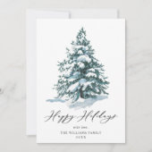 Minimale kerstgroet met elegante pinebomen feestdagenkaart (Voorkant)