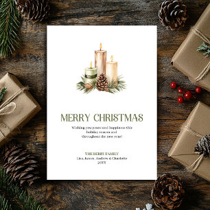 Minimale Kerstkaarsen Zachte Pastel Kerstkaart