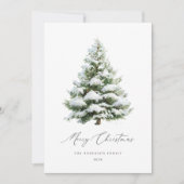 Minimale Kerstkaart met dennenboom (Voorkant)