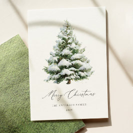 Minimale Kerstkaart met dennenboom