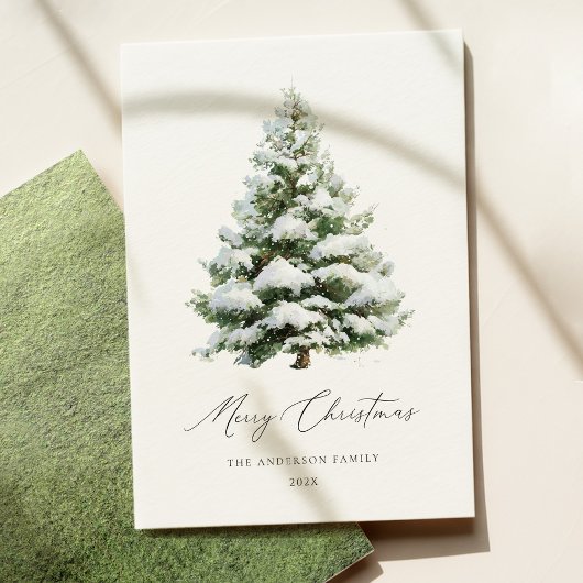 Minimale Kerstkaart met dennenboom