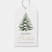 Minimale Kerstkaart met dennenboom Cadeaulabel (Voorkant)