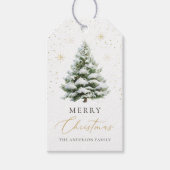 Minimale Kerstkaart met dennenboom Cadeaulabel (Voorkant)