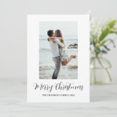 Minimale kerstkaart met dooreenpaar Verloving (Staand voorkant)