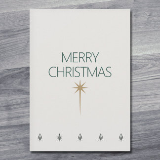 Minimale Kerstkaart met Gouden Ster