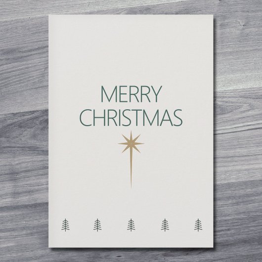 Minimale Kerstkaart met Gouden Ster
