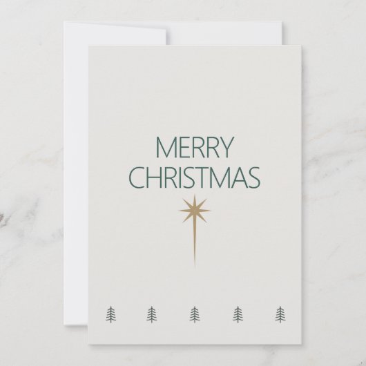 Minimale Kerstkaart met Gouden Ster (Voorkant)