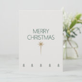 Minimale Kerstkaart met Gouden Ster (Staand voorkant)