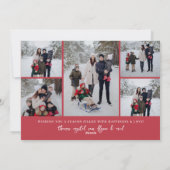 Minimale kerstkaart met hartscript en fotorooster (Achterkant)