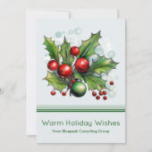 Minimale kerstkaart met logo en bericht (Voorkant)