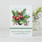 Minimale kerstkaart met logo en bericht (Staand voorkant)