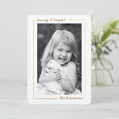 Minimale kerstkaart met Merry Gold-formaat Kaart (Staand voorkant)