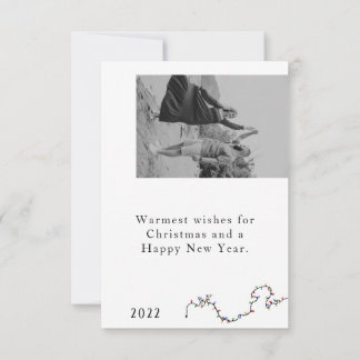 Minimale kerstkaart met twee foto's bedankkaart