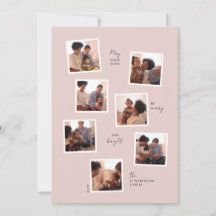 Minimale kerstkaart met zeven foto's