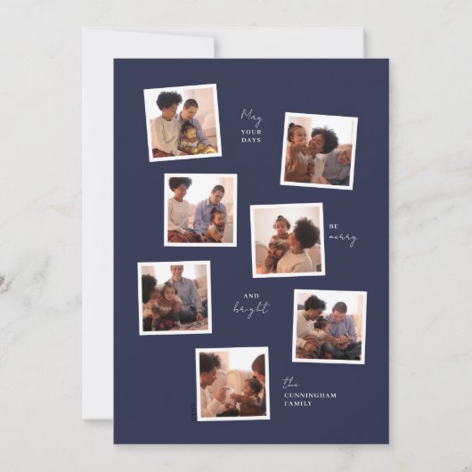 Minimale kerstkaart met zeven foto's (Voorkant)