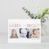 Minimale kerstkaart Prettige feestdagen fotokaart Bedankkaart (Staand voorkant)