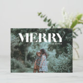 Minimale kerstkaart voor volledige Merry-fotografi (Staand voorkant)
