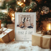 Minimale kerstkaart voor vrede en liefde Gold Kaart