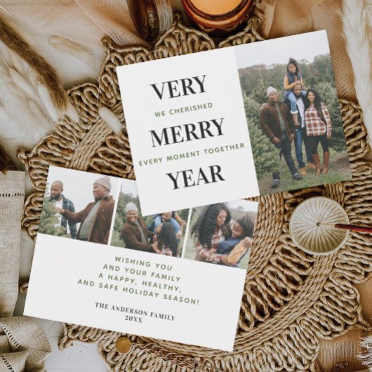 Minimale kerstkaarten voor zeer prettig jaar bedankkaart