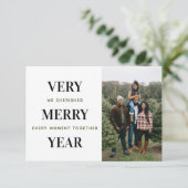 Minimale kerstkaarten voor zeer prettig jaar bedankkaart (Staand voorkant)