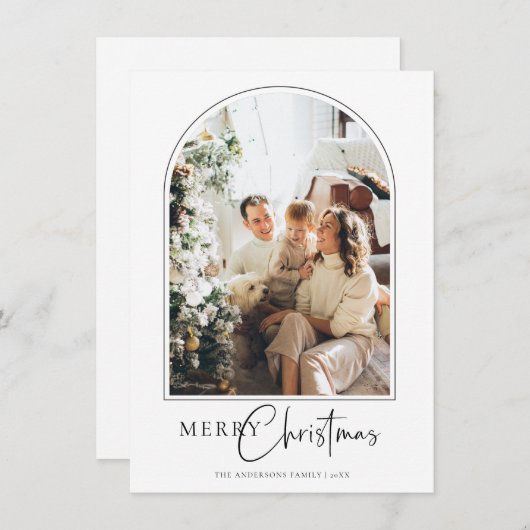 Minimale kerstkaartje bedankkaart (Voorkant / Achterkant)