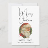 Minimale  kerstkerst met de oude kerstman feestdagenkaart (Voorkant)