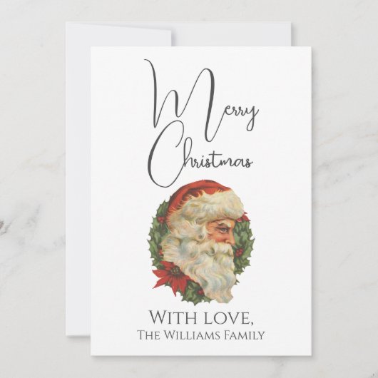 Minimale  kerstkerst met de oude kerstman feestdagenkaart (Voorkant)