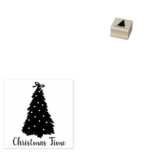 Minimale kerstkerstvakantie rubberstempel (Gestempeld)