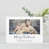 Minimale kerstlandschapsfoto van Merry Feestdagenkaart (Staand voorkant)